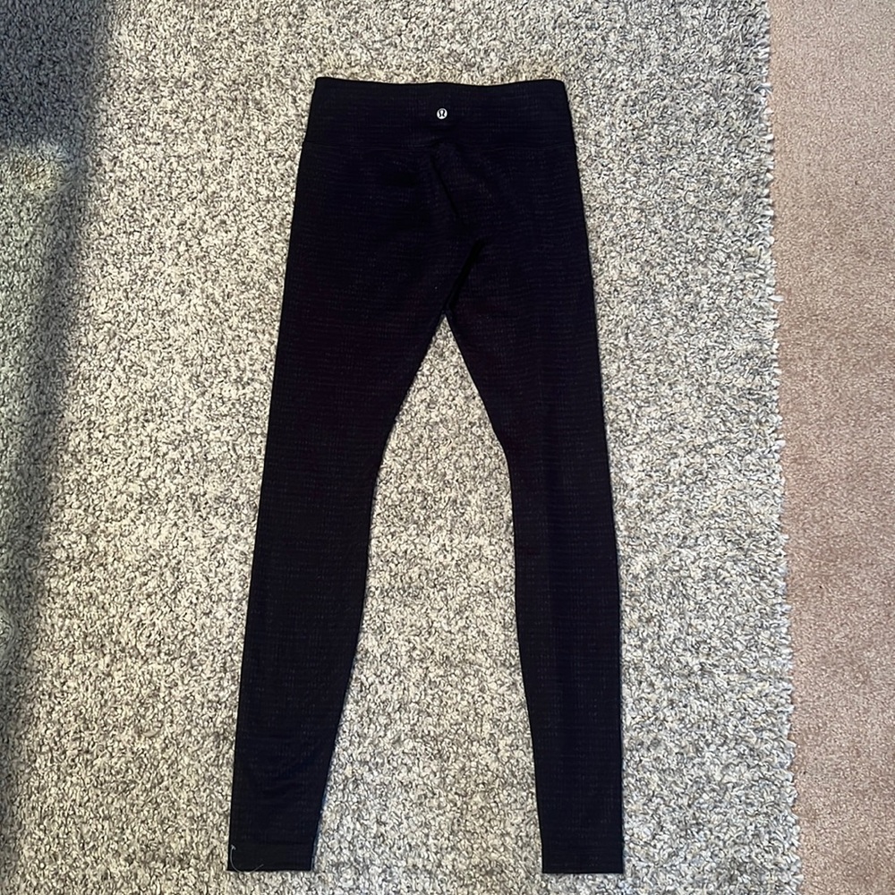 Lululemon Wunder Under Pant size 6 Sweater Knit Black Swan Medium Rise